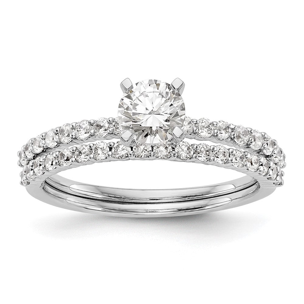 14K White Gold Peg Set 1/5 carat Diamond Semi-mount Engagement Ring