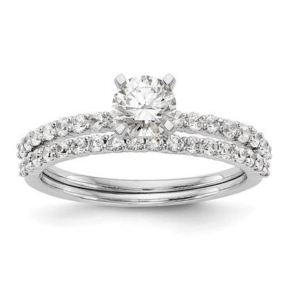 14K White Gold Peg Set 1/5 carat Diamond Semi-mount Engagement Ring