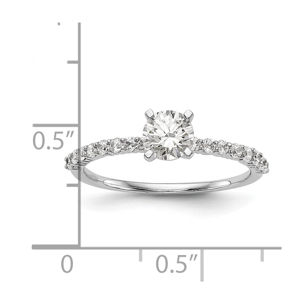 14K White Gold Peg Set 1/5 carat Diamond Semi-mount Engagement Ring