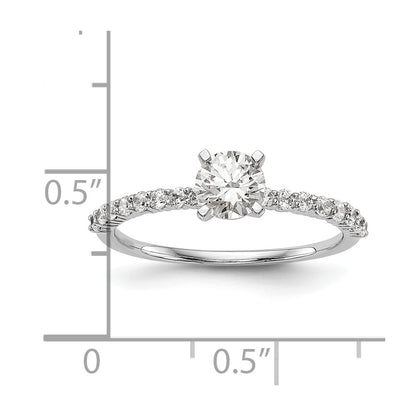14K White Gold Peg Set 1/5 carat Diamond Semi-mount Engagement Ring