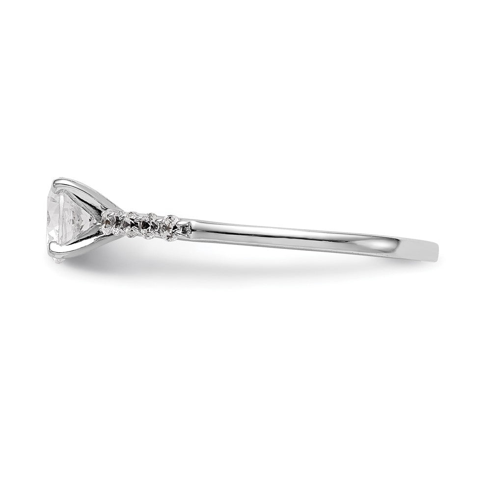 14K White Gold Peg Set 1/4 carat Diamond Semi-mount Engagement Ring