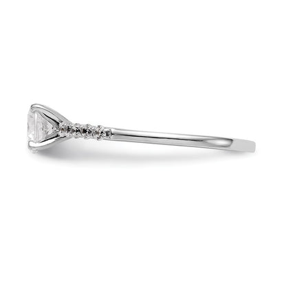 14K White Gold Peg Set 1/4 carat Diamond Semi-mount Engagement Ring