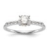 14K White Gold Peg Set 1/4 carat Diamond Semi-mount Engagement Ring