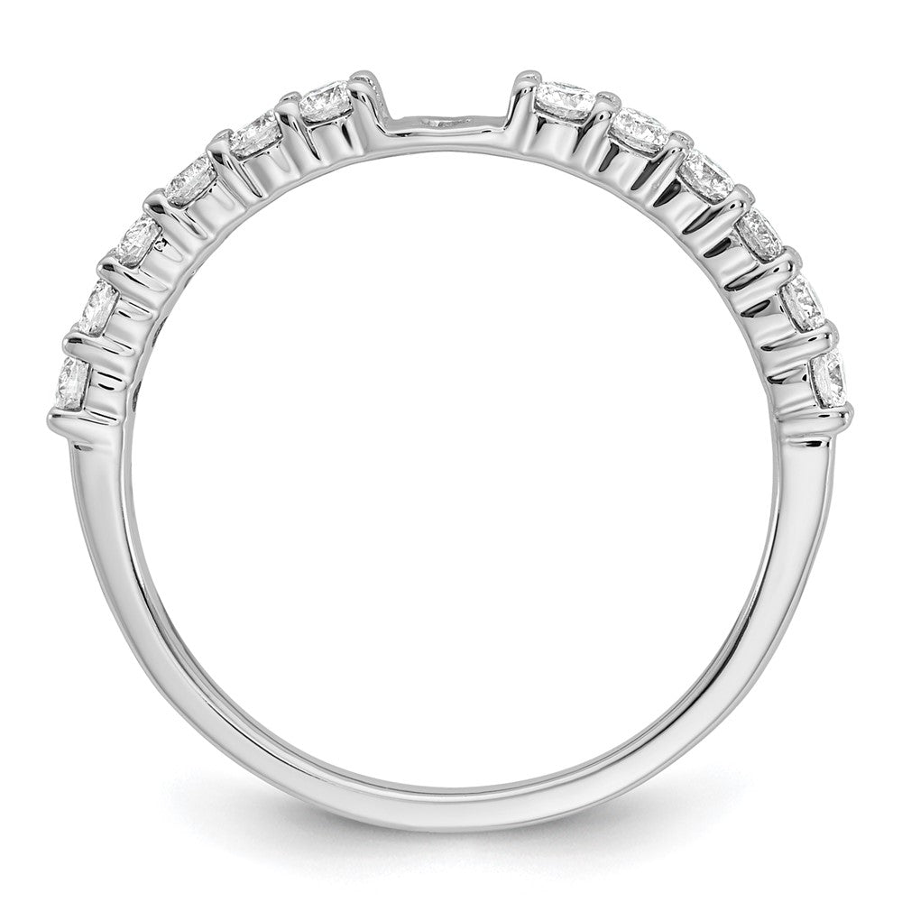 14K White Gold Peg Set 3/8 carat Diamond Semi-mount Engagement Ring