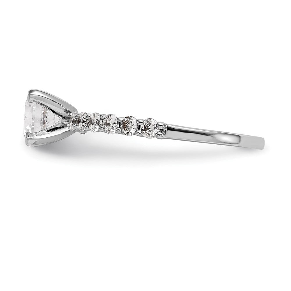 14k White Gold 3/8 carat Lab Grown Diamond VS/SI+ G+ Semi Mount Peg Set Engagement Ring