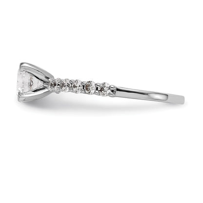 14k White Gold 3/8 carat Lab Grown Diamond VS/SI+ G+ Semi Mount Peg Set Engagement Ring