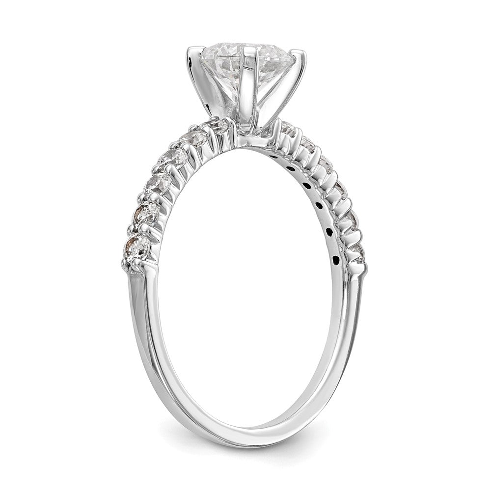 14K White Gold Peg Set 3/8 carat Diamond Semi-mount Engagement Ring