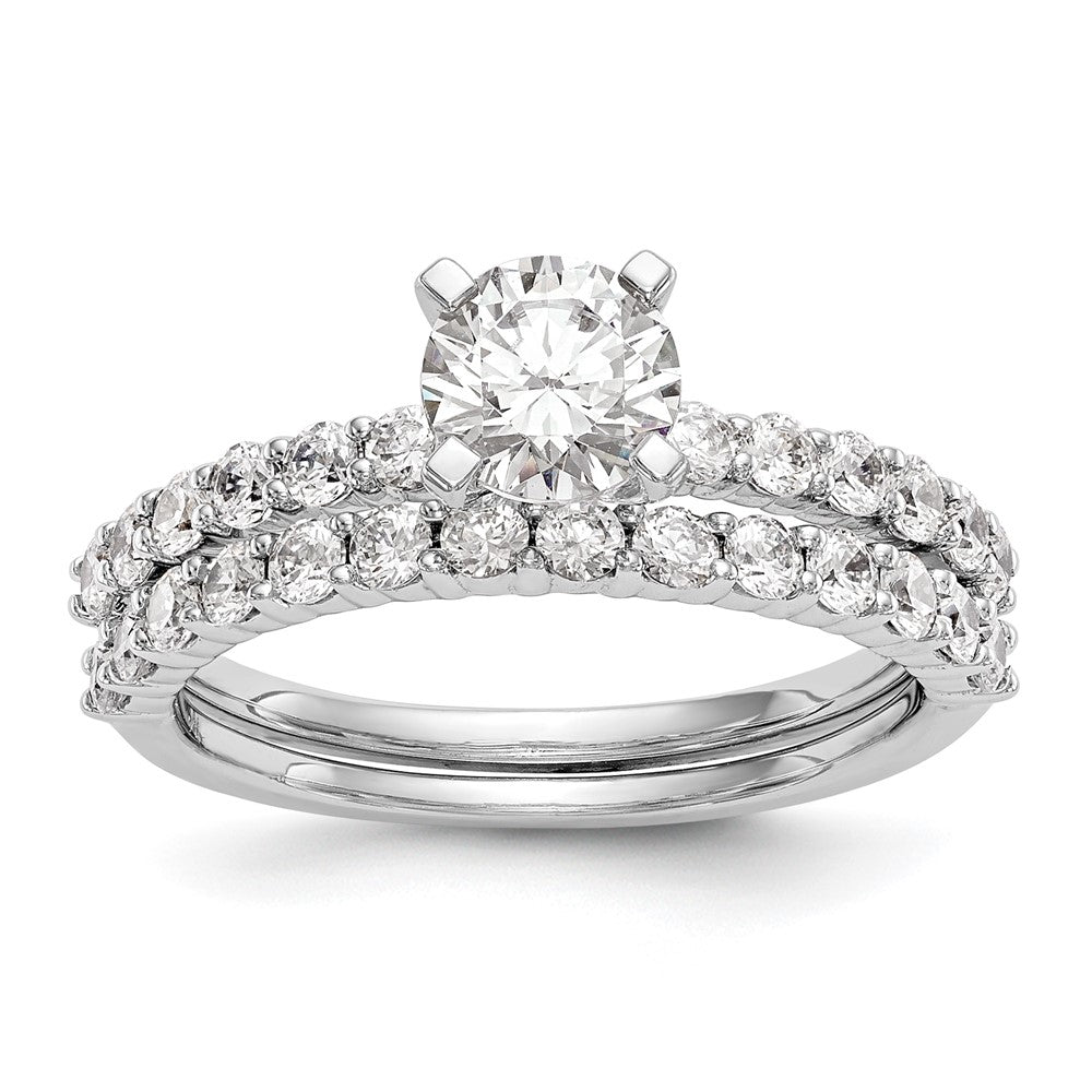 14k White Gold 3/8 carat Lab Grown Diamond VS/SI+ G+ Semi Mount Peg Set Engagement Ring