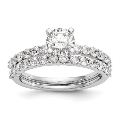 14k White Gold 3/8 carat Lab Grown Diamond VS/SI+ G+ Semi Mount Peg Set Engagement Ring