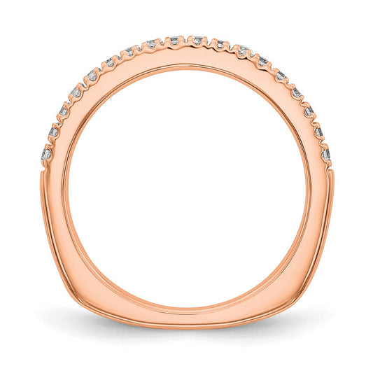 True Origin 14K Rose Gold 3/8 carat Lab Grown Diamond VS+ F+ Complete Wedding Band