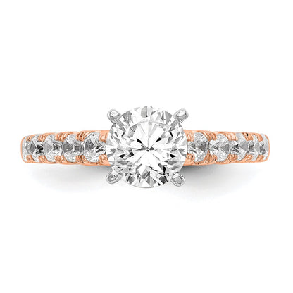 True Origin 14K Rose Gold 1/2 carat Lab Grown Diamond VS+ F+ Semi-Mount Peg Set Engagement Ring