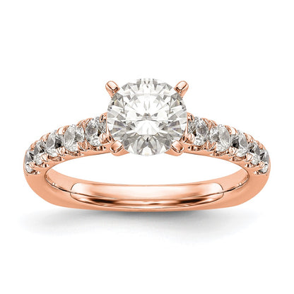 True Origin 14K Rose Gold 1/2 carat Lab Grown Diamond VS+ F+ Semi-Mount Peg Set Engagement Ring