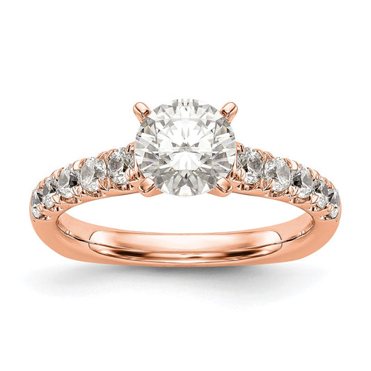 True Origin 14K Rose Gold 1/2 carat Lab Grown Diamond VS+ F+ Semi-Mount Peg Set Engagement Ring