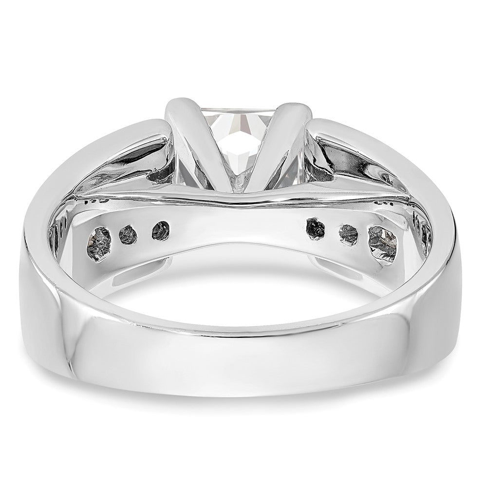 14K White Gold Peg Set 3/8 carat Channel-set Princess Diamond Semi-mount Engagement Ring