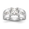 14K White Gold Peg Set 3/8 carat Channel-set Princess Diamond Semi-mount Engagement Ring