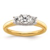 14K Two-tone 3-Stone (Holds 3/8 carat (4.6mm) Round Center and (2-3.5mm) Round Sides) Engagement Ring Mounting
