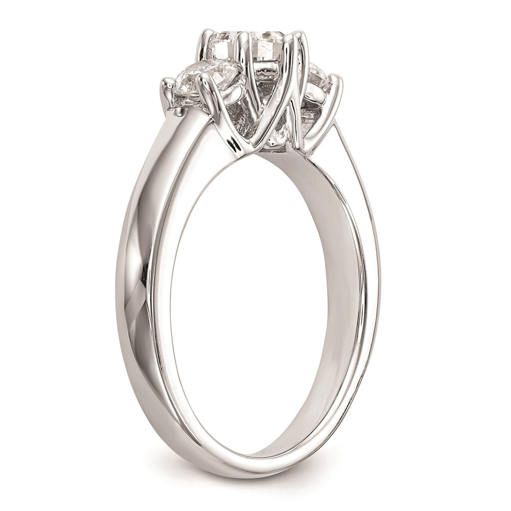 Sterling Silver Rhodium-plated Citrine & Diam. Ring