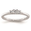 14K White Gold 3-Stone (Holds 1/8 carat (3.20mm) Round Center and (2-2.5mm) Round Sides) Engagement Ring Mounting