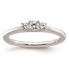 14K White Gold 3-Stone (Holds 1/8 carat (3.20mm) Round Center and (2-2.5mm) Round Sides) Engagement Ring Mounting