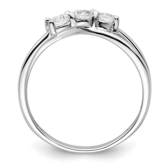 14k White Gold 1/2 carat Lab Grown Diamond VS/SI+ G+ Complete Three Stone Engagement Ring