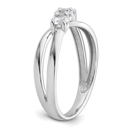 14k White Gold 1/2 carat Lab Grown Diamond VS/SI+ G+ Complete Three Stone Engagement Ring