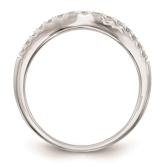 14K White Gold Contoured Wedding Band Mounting