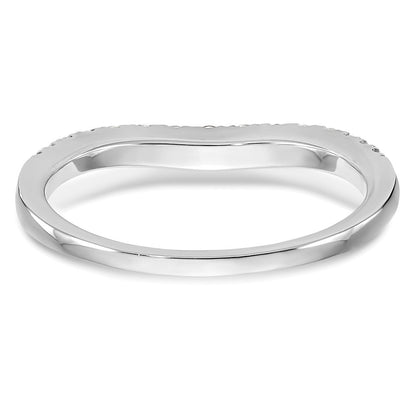 14K White Gold 1/4 carat Diamond Contoured Complete Wedding Band