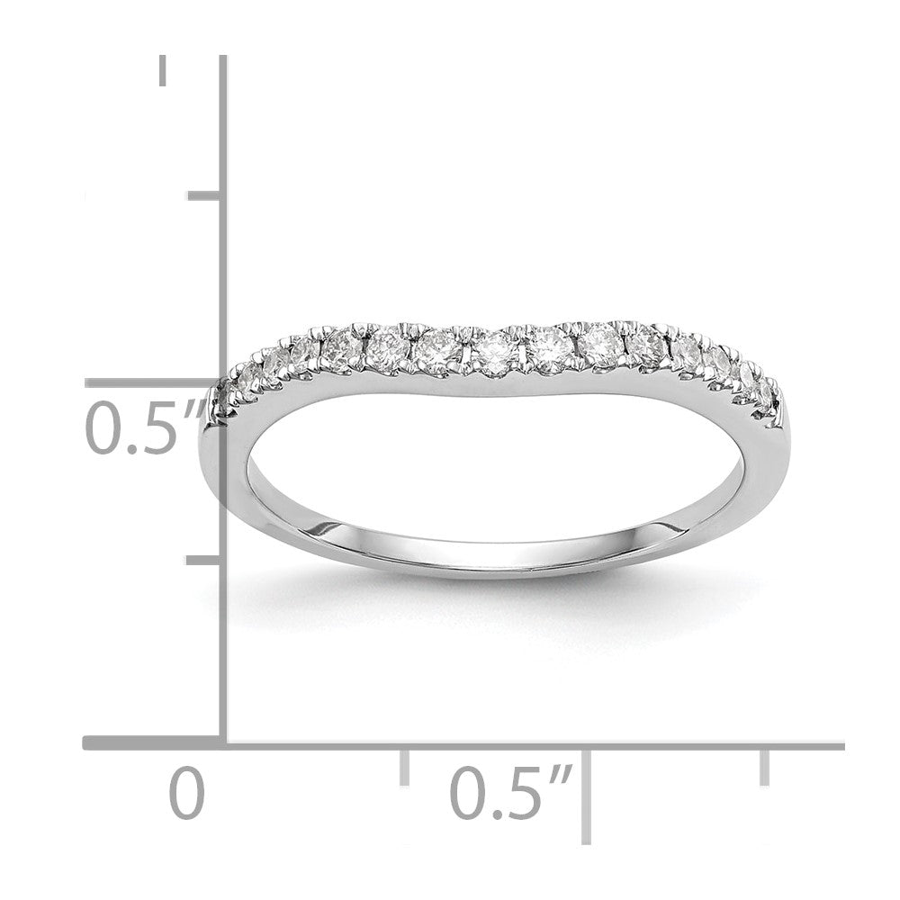 14K White Gold 1/4 carat Diamond Contoured Complete Wedding Band