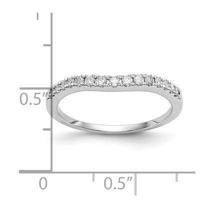 14K White Gold 1/4 carat Diamond Contoured Complete Wedding Band