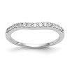 14K White Gold 1/4 carat Diamond Contoured Complete Wedding Band