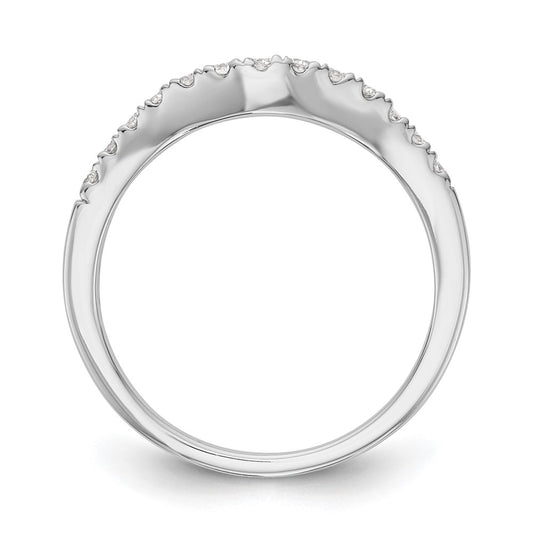 14K White Gold 1/3 carat Diamond Contoured Complete Wedding Band