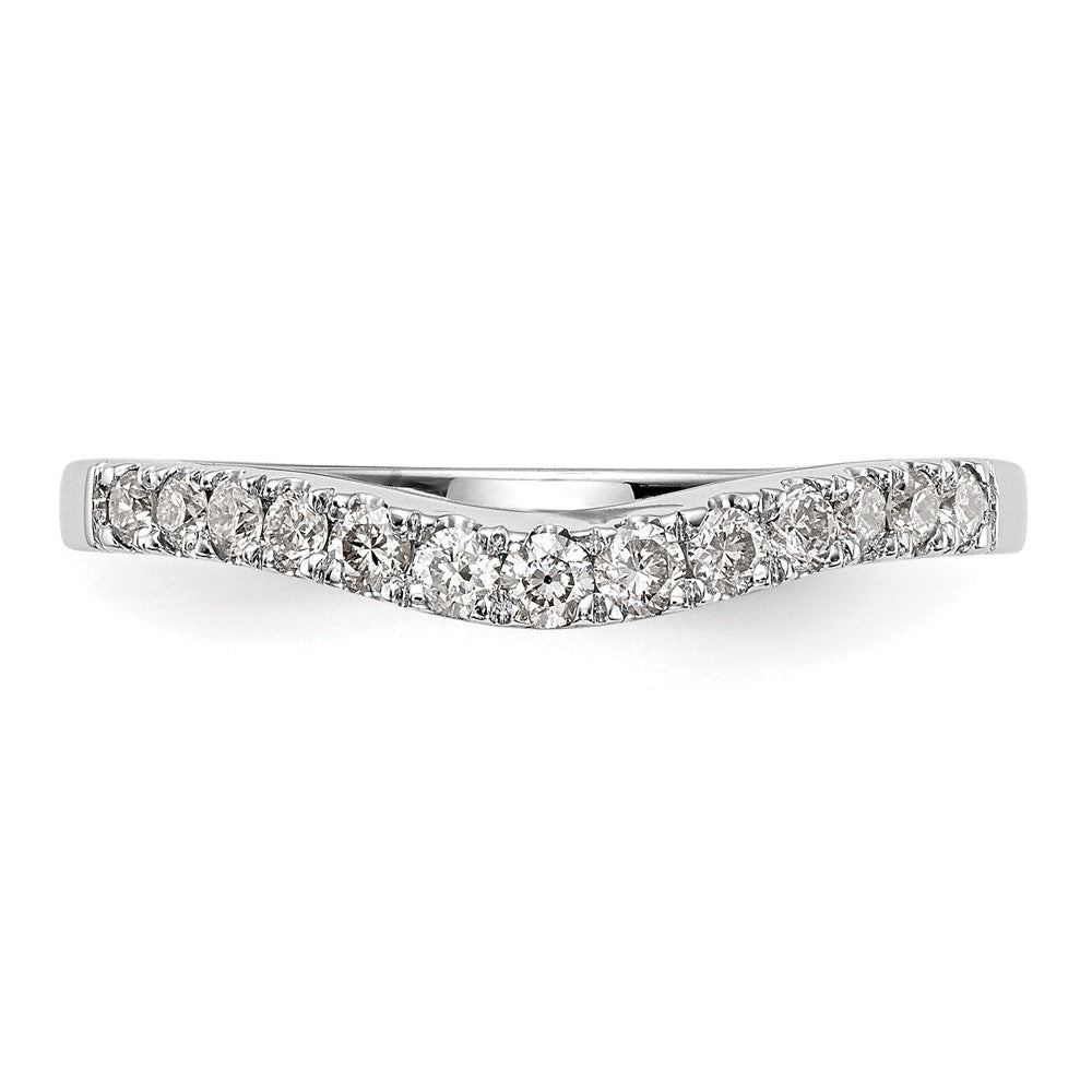 14K White Gold 1/3 carat Diamond Contoured Complete Wedding Band