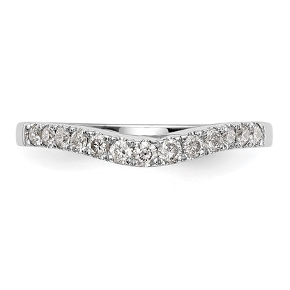 14K White Gold 1/3 carat Diamond Contoured Complete Wedding Band
