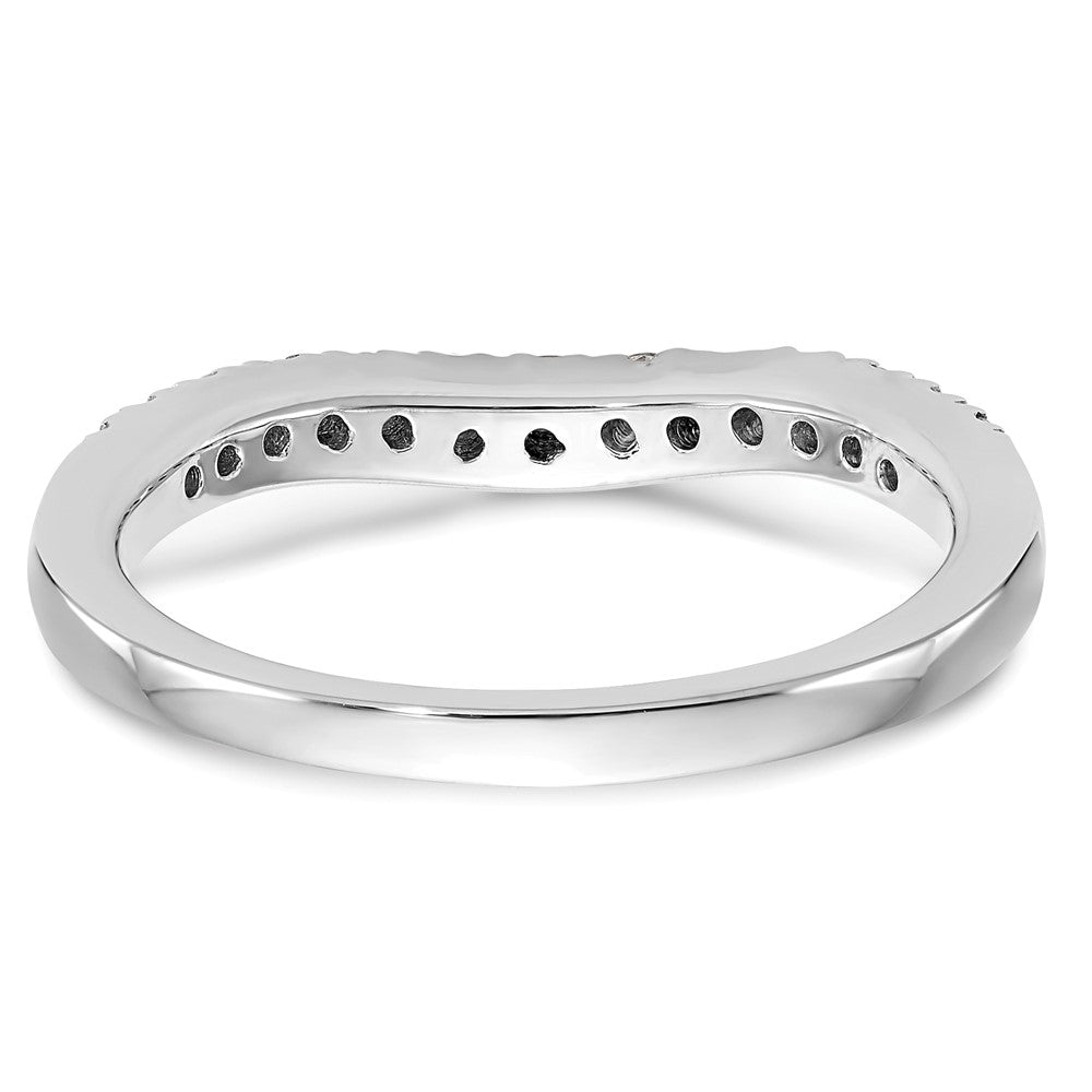 14K White Gold 1/3 carat Diamond Contoured Complete Wedding Band