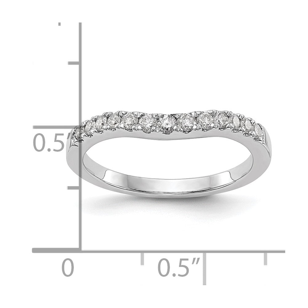 14K White Gold 1/3 carat Diamond Contoured Complete Wedding Band