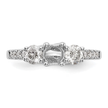 14k White Gold 1 1/5 carat Lab Grown Diamond VS/SI+ G+ Complete Size 7 Three Stone Engagement Ring