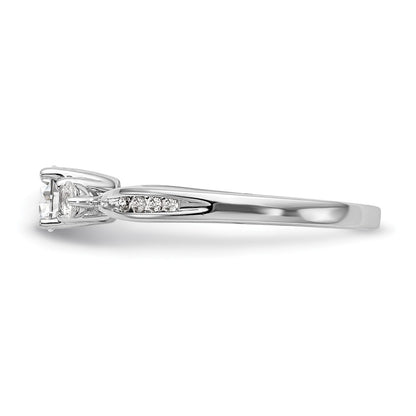 14k White Gold 5/8 carat Lab Grown Diamond VS/SI+ G+ Three Stone Complete Engagement Ring