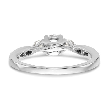 14k White Gold 5/8 carat Lab Grown Diamond VS/SI+ G+ Three Stone Complete Engagement Ring