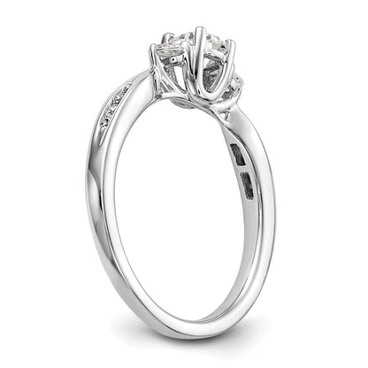 14k White Gold 5/8 carat Lab Grown Diamond VS/SI+ G+ Three Stone Complete Engagement Ring