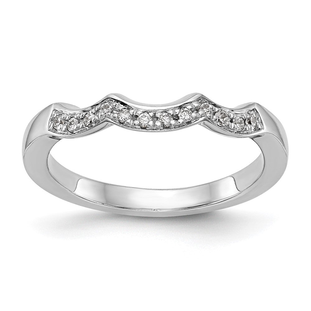14k White Gold 1/8 carat Lab Grown Diamond VS/SI+ G+ Complete Wedding Band