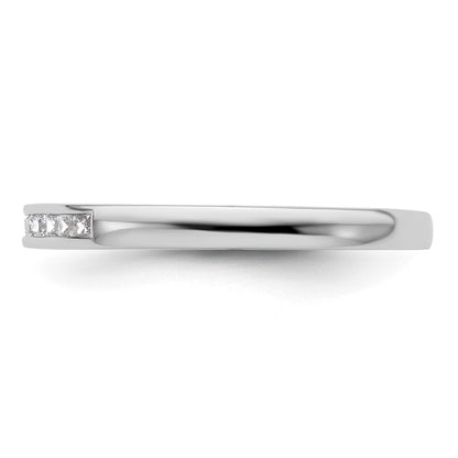 14K White Gold 1/6 carat Princess Diamond Channel-set Complete Wedding Band