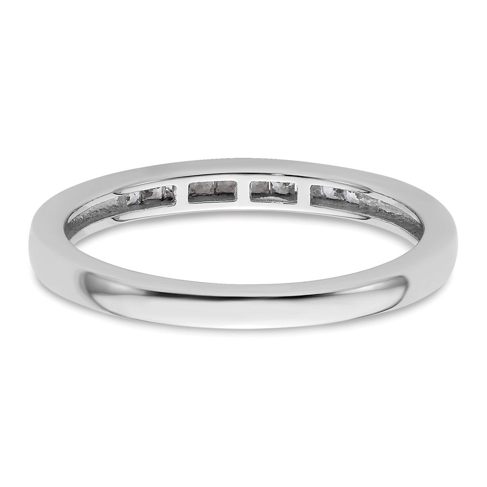 14K White Gold 1/6 carat Princess Diamond Channel-set Complete Wedding Band