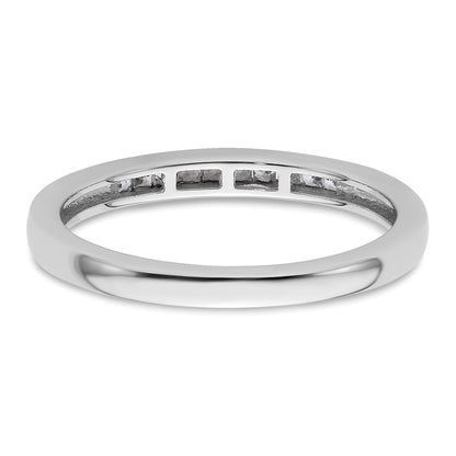 14K White Gold 1/6 carat Princess Diamond Channel-set Complete Wedding Band