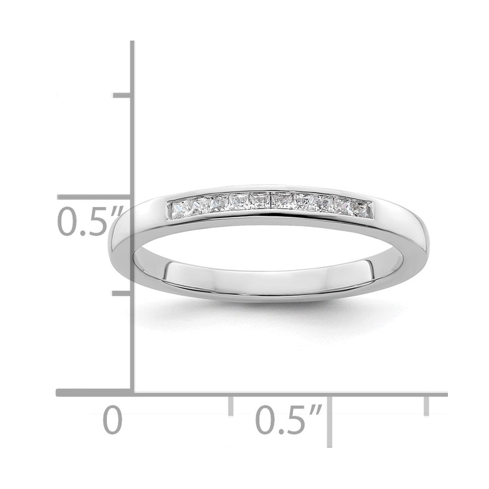 14K White Gold 1/6 carat Princess Diamond Channel-set Complete Wedding Band