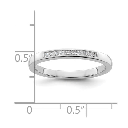 14K White Gold 1/6 carat Princess Diamond Channel-set Complete Wedding Band