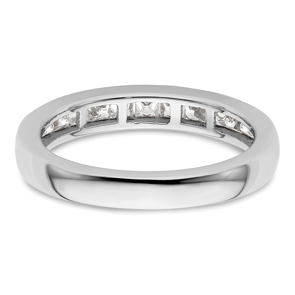 14K White Gold 1/2 carat Princess Diamond Channel-set Complete Wedding Band