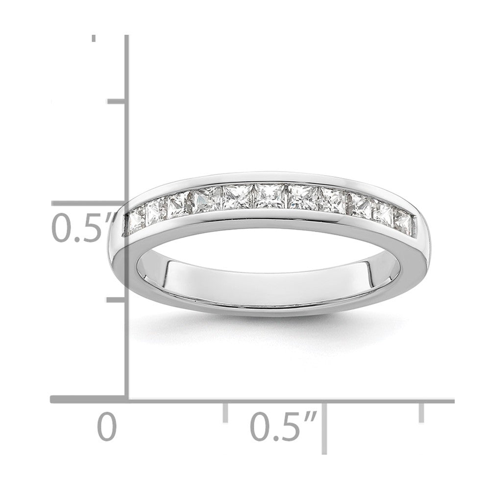 14K White Gold 1/2 carat Princess Diamond Channel-set Complete Wedding Band