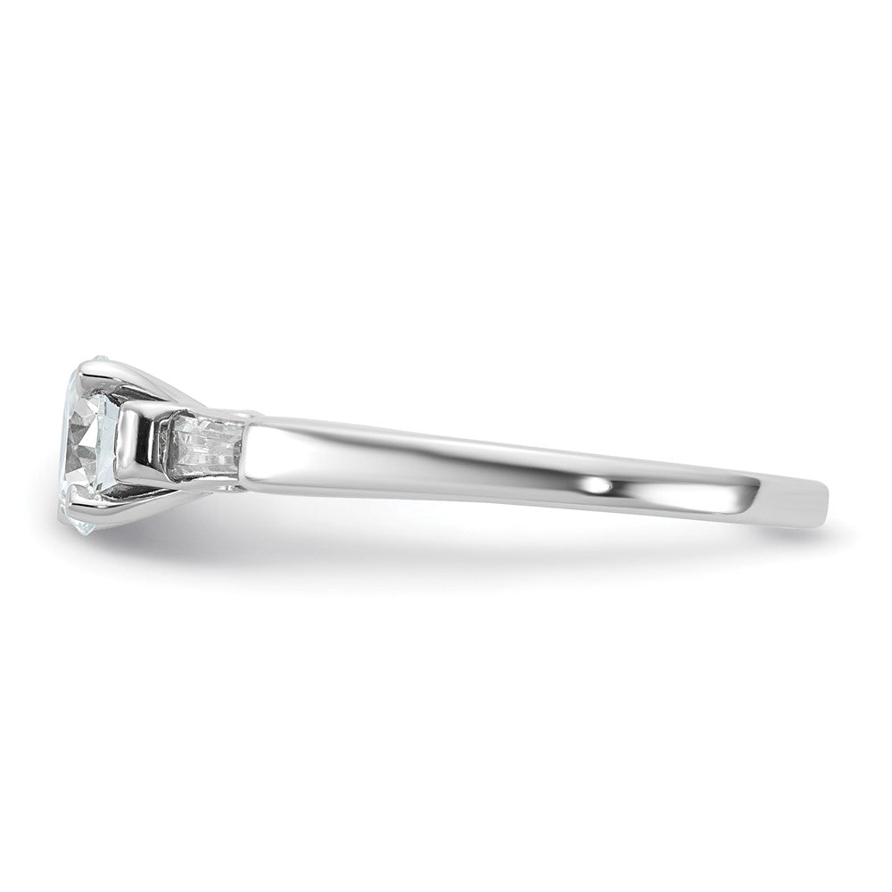 14K White Gold 3-Stone Peg Set Center Engagement Ring Mounting