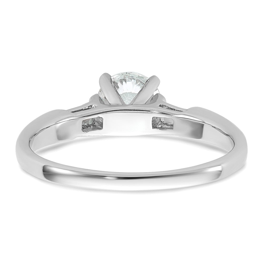 14K White Gold 3-Stone Peg Set Center Engagement Ring Mounting