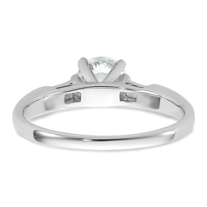 14K White Gold 3-Stone Peg Set Center Engagement Ring Mounting